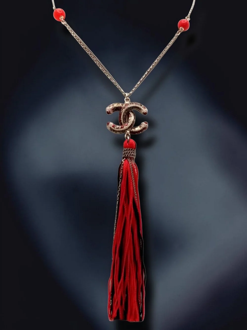 Authentic Chanel Paris-Shanghai CC Tassel Necklace Fall 2010 Karl Lagerfeld